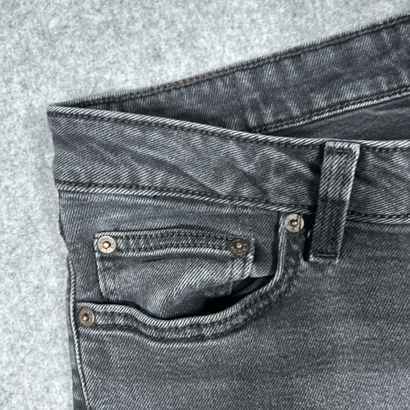 Levi's denim jeans Womens 31x30 Black Superlow Boot Low Rise Distressed red tab - Picture 6 of 16